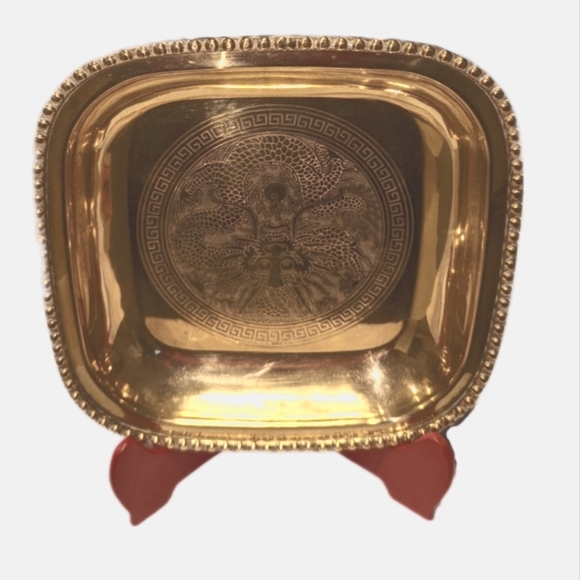 Brass Footed Bowl / Dish / Tray - Picture 1 of 7